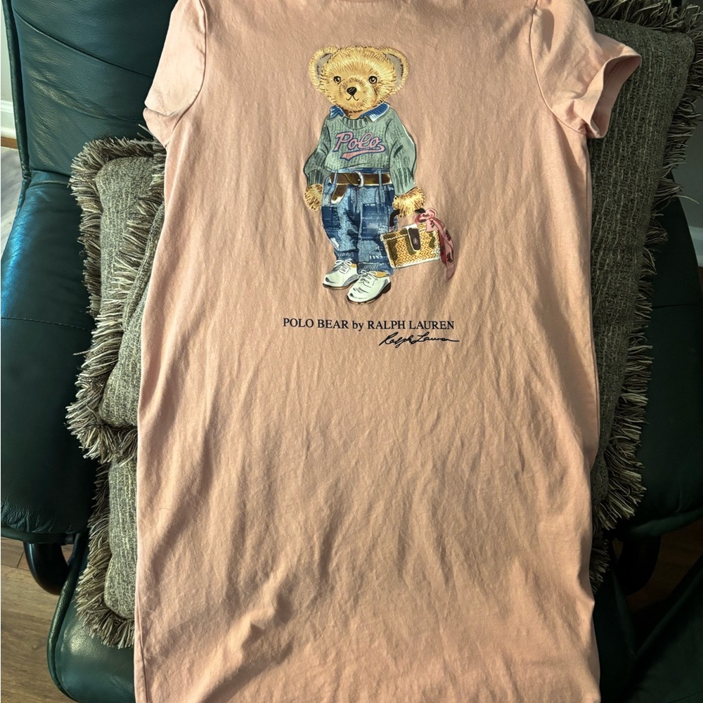 Polo by Ralph Lauren Pink T-Shirt Dress NWOT size 8-10